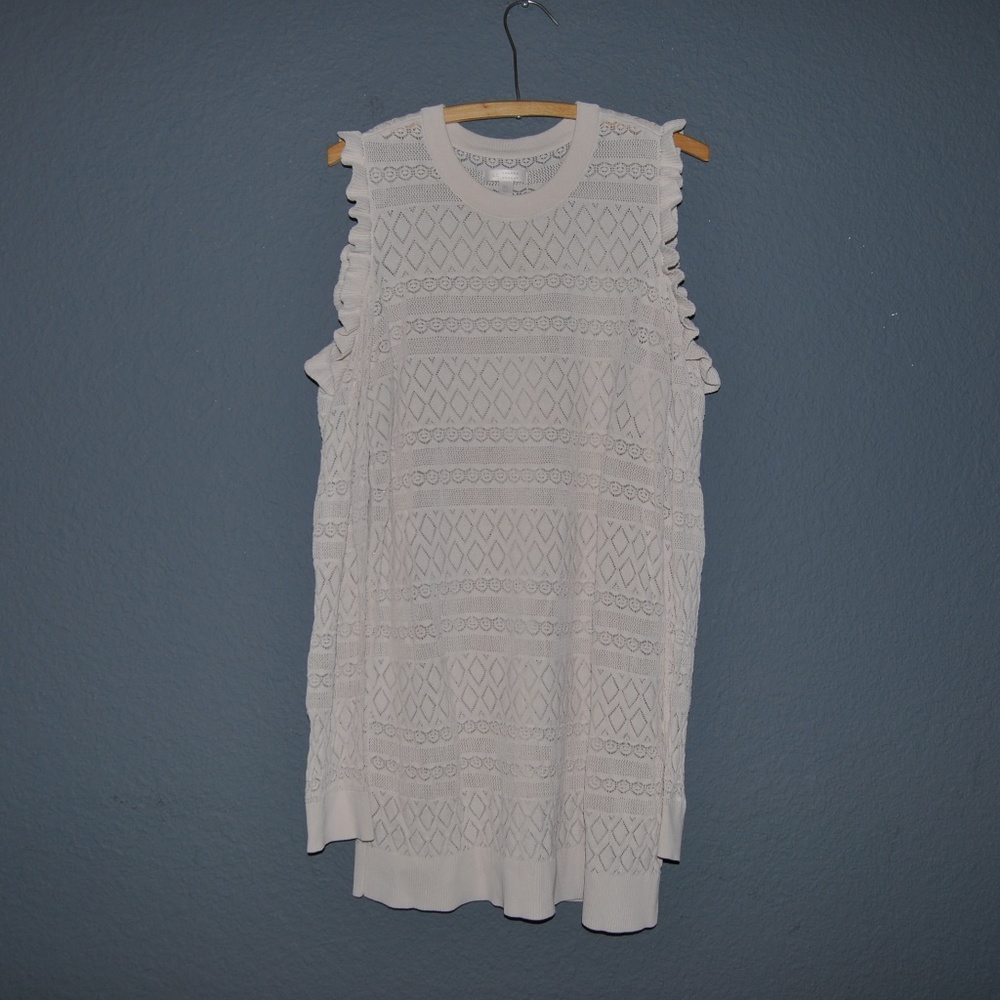 LC Lauren Conrad Pointelle Cold-Shoulder Sweater - Picture 4 of 8